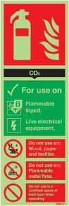 Co2 Fire Extinguisher Aluminium Xtra-Glo Signs