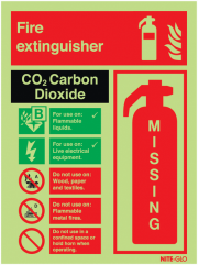 Co2 Fire extinguisher Missing Nite-Glo Sign