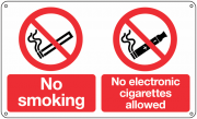 No Smoking No Electronic Cigarettes Allowed Signs