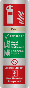 Foam Fire Extinguisher Aluminium Signs