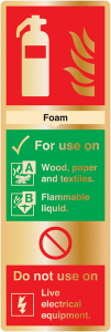 Foam Fire Extinguisher Location Brass Sign