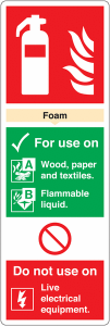 Foam Fire Extinguisher Polyester Signs