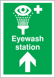 Eyewash Station Arrow Up Signs