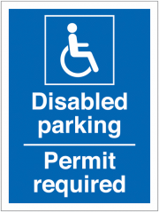 Disabled Parking Permit Required Signs