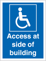 Wheelchair Access At Side Of Building Signs