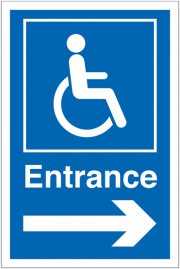 Wheelchair Accessible Entrance Right Arrow Signs