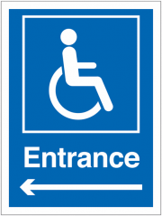Wheelchair Entrance Arrow Left Signs