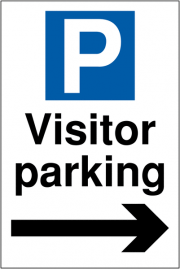 Visitor Parking Arrow Right Signs