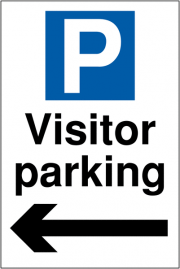 Visitor Parking Arrow Left Signs