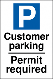 Customer Parking Permit Required Signs