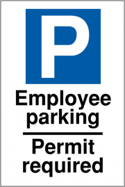 Employee Parking Permit Required Sign