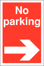 No Parking Right Arrow Signs
