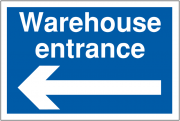 Warehouse Entrance Arrow Left Signs