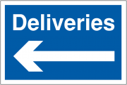 Deliveries Left Arrow Navigation Sign