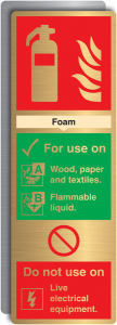Foam Fire Extinguisher Gold Effect Signs