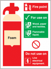 Foam Fire Extinguisher Fire Point Signs