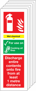 Wet Chemical Fire Extinguisher Pack Of 6 Signs
