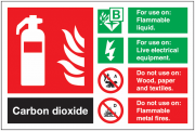 CO2 Fire Extinguisher ID Signs