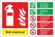 Wet Chemical Class F Fire Extinguisher Signs