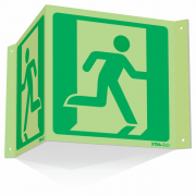 Xtra Glo Projecting 3D Man Right Exit Sign