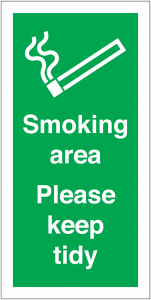 Smoking Area Please Keep Tidy Labels