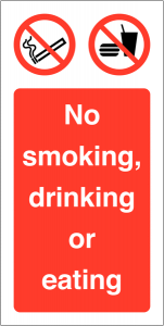 No Smoking Drinking Or Eating Labels