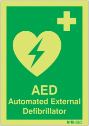 AED Automated External Defibrillator Nite Glo Signs