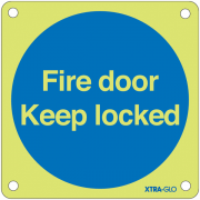 Fire Door Keep Locked Xtra-Glo Aluminium Signs