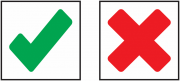 Tick Cross Colour Coded Indicator Labels