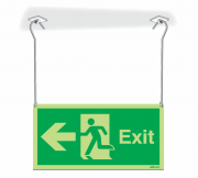 Nite-Glo Exit Arrow Left Hanging Sign