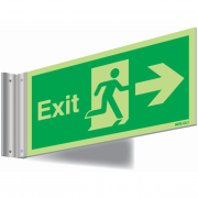 Nite-Glo Exit Arrow Right Corridor Sign