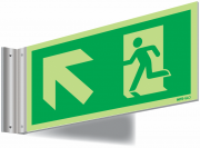 Nite-Glo Exit Arrow Up Left Corridor Symbol Sign