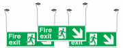Fire Exit And Down Right Arrow Pack Of 3 Hanging Signs