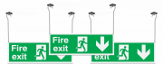 Fire Exit Arrow Down Hanging Signs 3 Pack