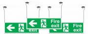 Fire Exit Arrow Left Hanging Signs 3 Pack