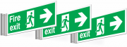 Fire Exit Arrow Right Pack Of 3 Corridor Signs