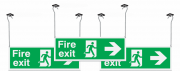 Fire Exit Arrow Right Hanging Signs 3 Pack