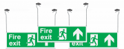 Fire Exit And Arrow Up Hanging Signs 3 Pack
