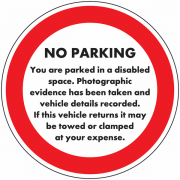 You Are Parked In A Disabled Space No Parking Stickers