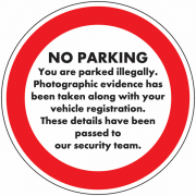 Your Vehicle Details Sent Security No Parking Stickers