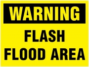 Warning Flash Flood Area Traffic Cone Sign