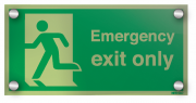 Nite-Glo Emergency Exit Only Left Acrylic Signs