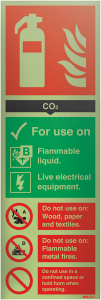 Co2 Fire Extinguisher Nite-Glo Acrylic I D Sign