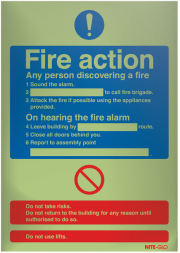 Nite-Glo Fire Action Acrylic Material Signs