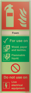 Foam Fire Extinguisher Nite-Glo Acrylic Signs
