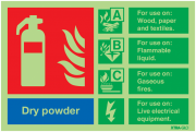 Dry Powder Fire Extinguisher Xtra-Glo Signs