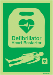 Xtra Glo Defibrillator Heart Restarter Signs