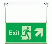 Xtra-Glo Exit Arrow Up Right Hanging Sign