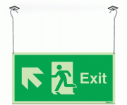 Xtra-Glo Exit Arrow Up Left Hanging Sign