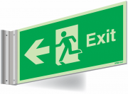 Xtra-Glo Exit Man Arrow Left Corridor Sign